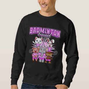 Badminton Squad Cute Animals Shuttlecock Sweatshirt