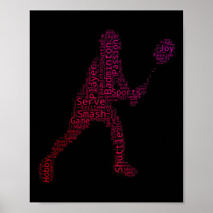 Badminton Squash Badminton Player Shuttle Poster