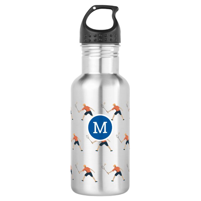 Badminton Stainless Steel Water Bottle (Front)