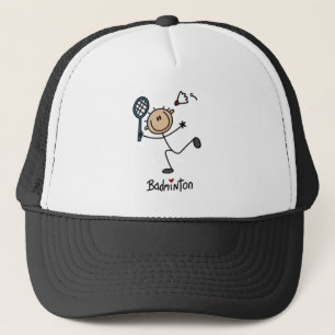 Badminton Stick Figure Trucker Hat