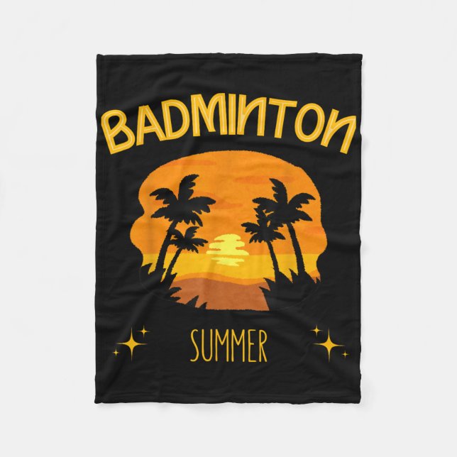 Badminton Summer Racket Shuttle Outdoor Game  Fleece Blanket (Front)