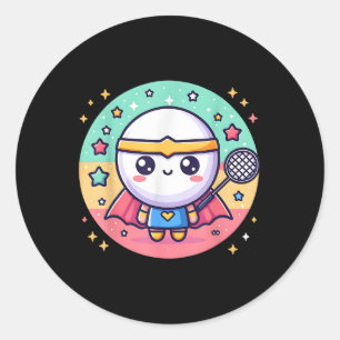 Badminton Superhero Super Hero Badminton Classic Round Sticker