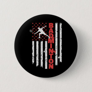 Badminton Team American Flag Usa Badminton For Wom Button
