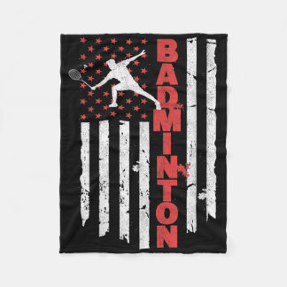 Badminton Team American Flag Usa Badminton For Wom Fleece Blanket