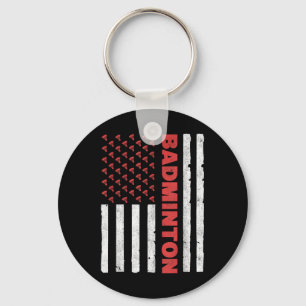 Badminton Team American Flag Usa Badminton For Wom Keychain