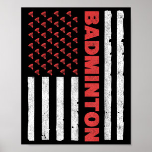 Badminton Team American Flag Usa Badminton For Wom Poster