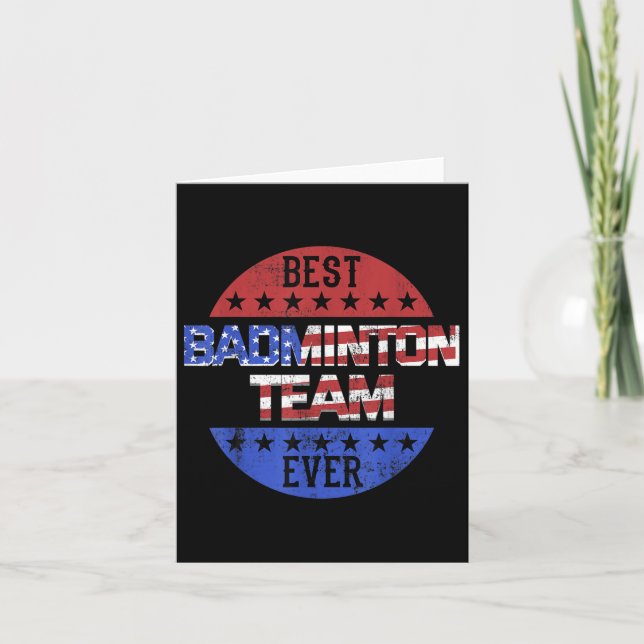 Badminton Team Player Independence Day Patriotic U Card (Front)