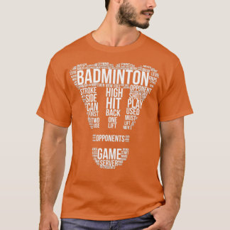 Badminton Terms Word Cloud Badminton Gift Badminto T-Shirt