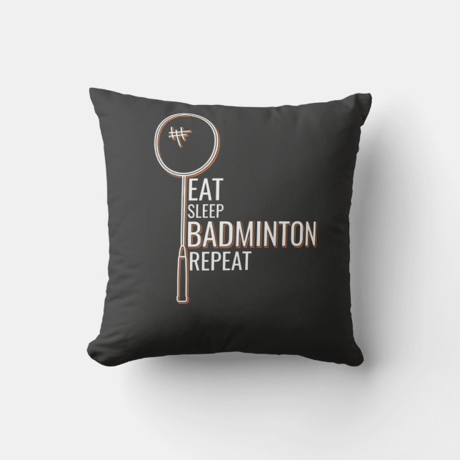Badminton Throw Pillow (Front)
