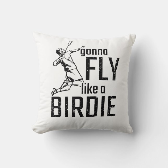 Badminton Throw Pillow (Front)