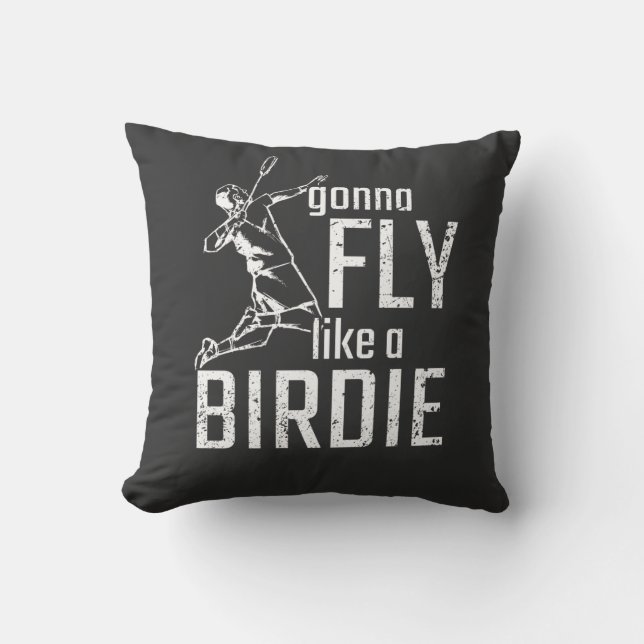 Badminton Throw Pillow (Front)