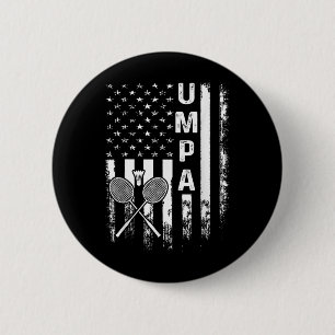 Badminton Umpa American Flag Vintage Christmas Xma Button