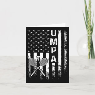 Badminton Umpa American Flag Vintage Christmas Xma Card