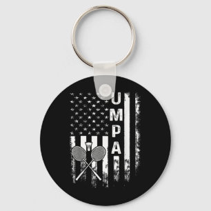 Badminton Umpa American Flag Vintage Christmas Xma Keychain