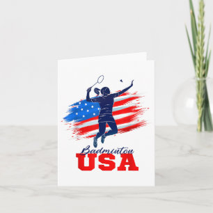 Badminton Usa Support Team American Flag Sports Lo Card