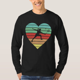 Badminton Vintage Heart Badminton Retro Women Badm T-Shirt
