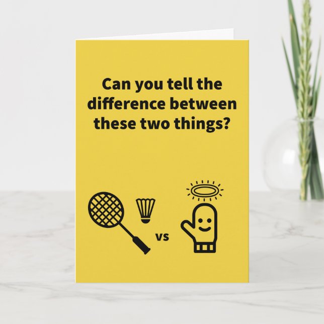 Badminton vs Good Mitten Greeting Card (Front)