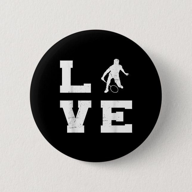 Badminton Womens Mens Badminton Player Shuttle  Button (Front)