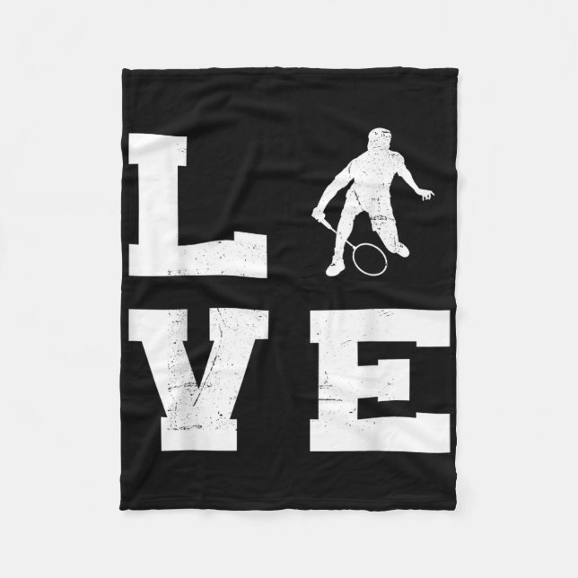 Badminton Womens Mens Badminton Player Shuttle  Fleece Blanket (Front)