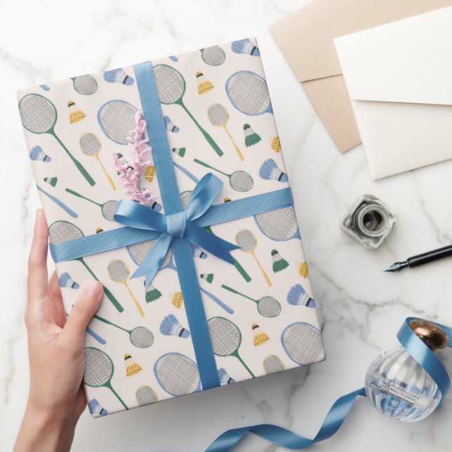 Badminton Wrapping Paper, Shuttlecock Gift Wrap (Gifting)