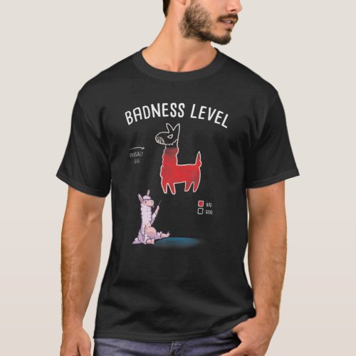 Badness Level Diagram Chart Funny Llama Bad Alpaca T_Shirt