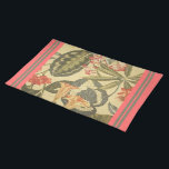 Badobe Cloth Placemat<br><div class="desc">20” x 14” cloth placemat with an image of a lovely Balinese floral design of orange and coral blossoms and amazing green foliage on cream. Coral borders with olive stripes detail. See matching paper placemat, kitchen towel, cloth napkin, paper cocktail napkin and coasters. See the entire Bali Retreat Placemat collection...</div>
