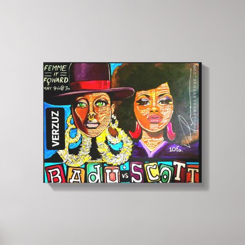 Badu vs Scott by Valencia Goodwin Canvas Print