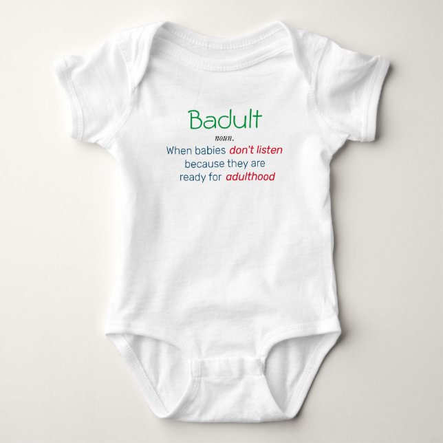 Badult Adulthood Adult Baby Bodysuit (Front)