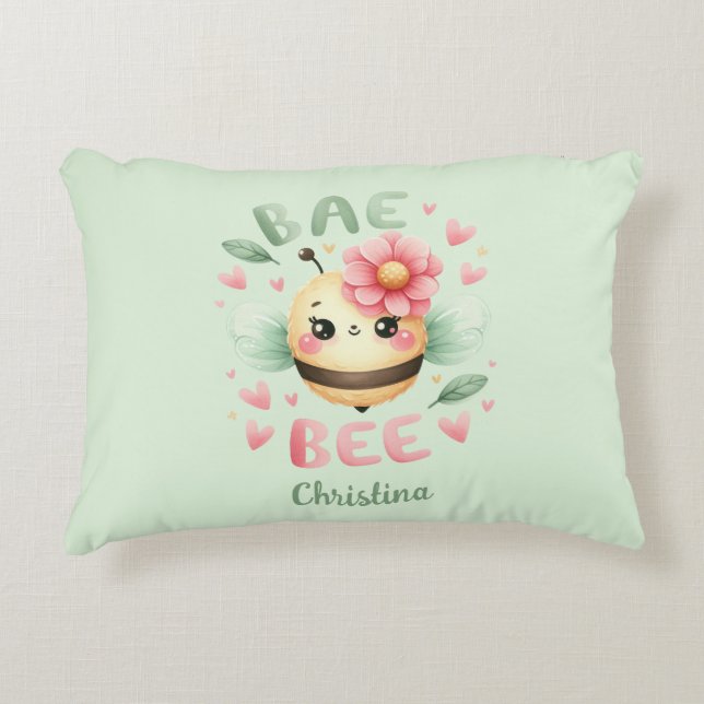 Bae Bee personalized Name Date Pillow (Front)