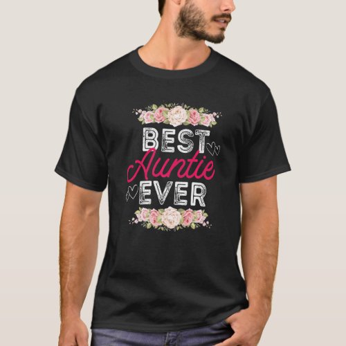 Bae Best Auntie Ever Floral Graphic Aunt Women T_Shirt