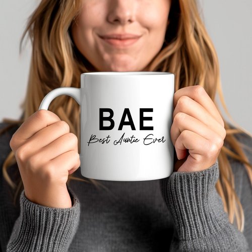 BAE Best Auntie Ever Typography Coffee Mug