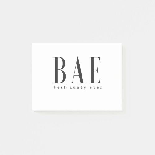 BAE best aunty ever black white logo Post_it Notes