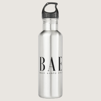 BAE best aunty ever black white logo Stainless Steel Water Bottle