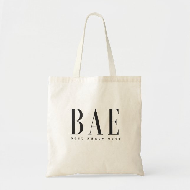 BAE best aunty ever black white logo Tote Bag (Front)