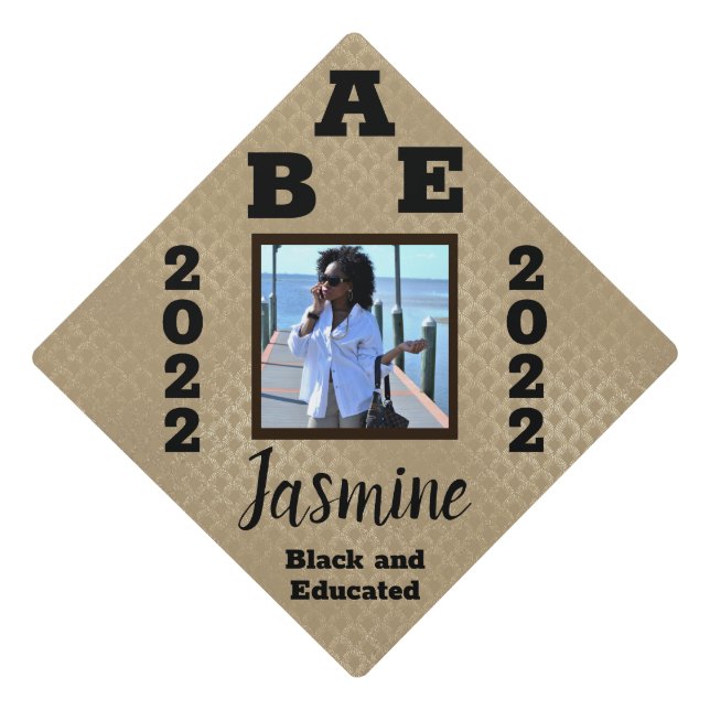 BAE: Black and Educated 2022 Graduation Photo  Cap Topper (Front)