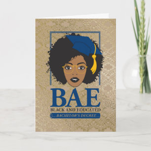 BAE Black and Educated Bachelor's Graduation Card