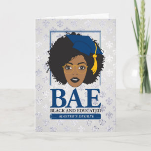 BAE Black and Educated Master's Degree Graduation Card