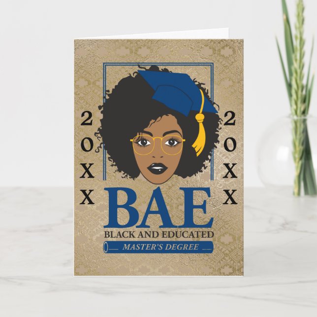 BAE: Black and Educated Master's Graduation Card (Front)