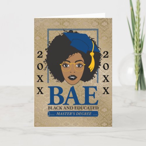BAE Black and Educated Masters Graduation Card