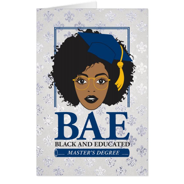 BAE Black and Educated Master's Graduation Jumbo Card (Front)