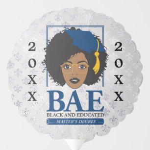 BAE: Black and Educated Master's Woman Graduation Balloon