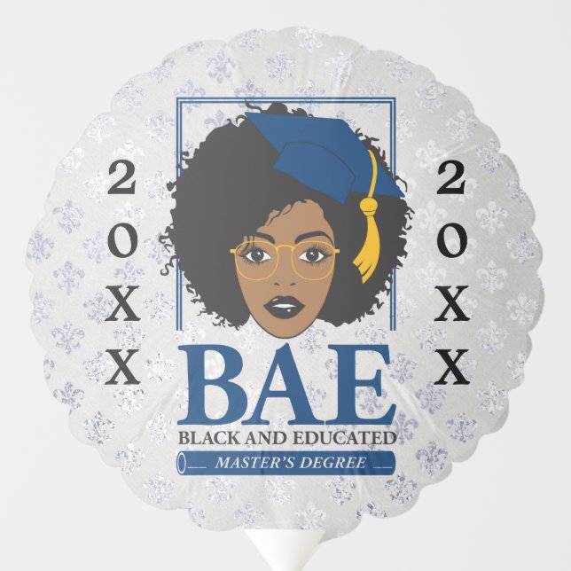 BAE: Black and Educated Master's Woman Graduation Balloon (Front)