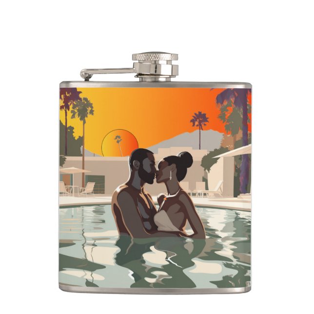  BAE-CATION #1 Vinyl Wrapped Flask (Front)