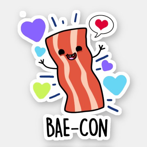 Bae_con Funny Bacon Pun  Sticker