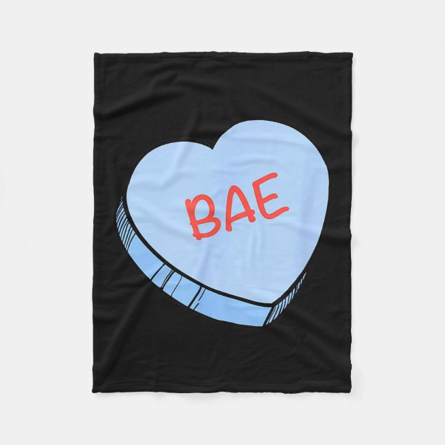 “bae” Conversation Hearts Valentine’s Day  Fleece Blanket (Front)