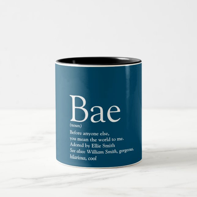 Bae Definition Boyfriend Husband Two-Tone Coffee Mug (Center)
