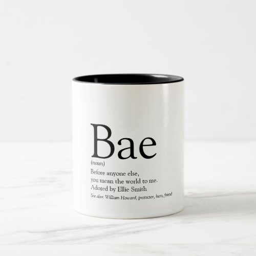Bae Definition Husband Wife Boyfriend Girlfriend Two_Tone Coffee Mug