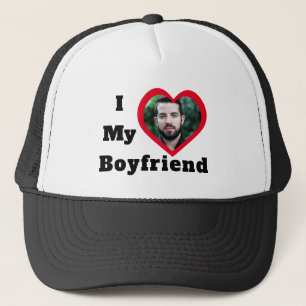 Bae Personalized Custom Photo I Love My Boyfriend Trucker Hat
