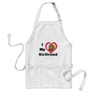 Bae Personalized Custom Photo I Love My Girlfriend Adult Apron