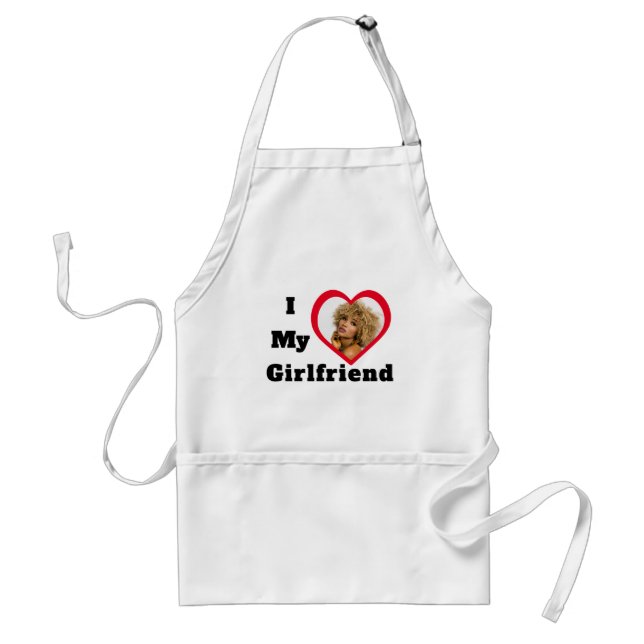 Bae Personalized Custom Photo I Love My Girlfriend Adult Apron (Front)